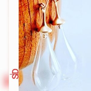 Glass Earrings, Handblown Glass Earrings, Gold